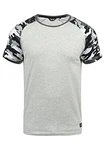 !Solid Cahil Herren T-Shirt Kurzarm Shirt mit Rundhalsausschnitt und Camouflage-Muster Light Grey Melange !Solid Cahil Herren T-Shirt Kurzarm Shirt mit Rundhalsausschnitt und Camouflage-Muster Light Grey Melange