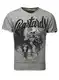 Key Largo Herren T-Shirt Bastards USA Amerika Totenkopf Skull Krone Vintage Print Grau M