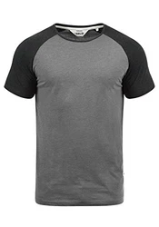 Solid Herren T-Shirt Kurzarm Shirt Mit Rundhalsausschnitt SDBastian Grey Melange (8236)