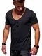 MT Styles Herren T-Shirt V-Neck V-Neck MT-5000 [Schwarz, M]