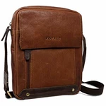 ROYALZ Vintage Leder Umhängetasche Klein für Herren Kompaktes Design Mini Messenger Bag Texas Braun