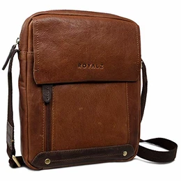 Vintage Leder Umhängetasche Klein für Herren Kompaktes Design Männer Ledertasche Mini Messenger Bag, Farbe:Texas Braun