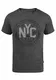 !Solid York Herren T-Shirt Kurzarm Shirt Mit Print Und Rundhalsausschnitt, Größe:M, Farbe:Dark Grey Melange (8288)