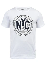 !Solid York Herren T-Shirt Kurzarm Shirt Mit Print Und Rundhalsausschnitt White