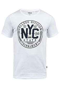 !Solid York Herren T-Shirt Kurzarm Shirt Mit Print Und Rundhalsausschnitt White !Solid York Herren T-Shirt Kurzarm Shirt Mit Print Und Rundhalsausschnitt White