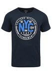 !Solid York Herren T-Shirt Kurzarm Shirt Mit Print Und Rundhalsausschnitt Insignia Blue