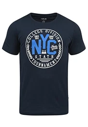 !Solid York Herren T-Shirt Kurzarm Shirt Mit Print Und Rundhalsausschnitt, Größe:M, Farbe:Insignia Blue (1991)