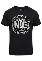 !Solid York Herren T-Shirt Kurzarm Shirt Mit Print Und Rundhalsausschnitt Black