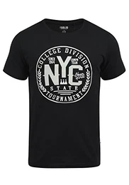 !Solid York Herren T-Shirt Kurzarm Shirt Mit Print Und Rundhalsausschnitt, Größe:M, Farbe:Black (9000)