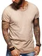 behype. Herren Oversize Kurzarm Basic T-Shirt Rundhals O-Neck 20-1730 Beige M