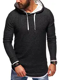 . Herren Oversize Kapuzen-Pullover Hoodie Sweatshirt 40-4762 Schwarz S