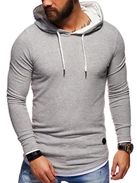 . Herren Oversize Kapuzen-Pullover Hoodie Sweatshirt 40-4762 Hellgrau M