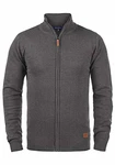 Blend Norman Herren Strickjacke Cardigan Feinstrick mit Stehkragen und Reißverschluss (70155) Pewter Mix