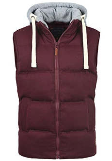 Blend Herren Steppweste mit Kapuze Weinrot (73812)