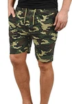 !Solid Taras Herren Sweatshorts Kurze Hose Jogginghose Mit Verschließbaren Eingriffstaschen Und Kordel Regular Fit Ivy Green Camouflage