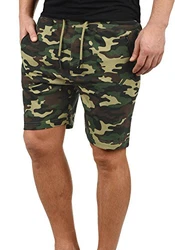 !Solid Taras Herren Sweatshorts Kurze Hose Jogginghose Mit Verschließbaren Eingriffstaschen Und Kordel Regular Fit Ivy Green Camouflage