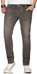 Herren Slim Fit Jeans Hose Denim Stretch-Jeans Jeanshose Washed [AS-086-W29 L30]