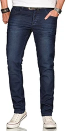 A. Salvarini Designer Herren Jeans Hose Regular Slim Fit Style Jeanshose Stretch[AS-083 - W38 L32]