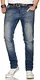 A. Salvarini Designer Herren Jeans Hose Regular Slim Fit Style Jeanshose Stretch[AS-081 - W32 L32]
