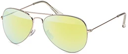 Unisex Sonnenbrillen - UV400 Filterkategorie 3 CE Kennzeichnung - Pilotenbrille Fliegerbrille - Polycarbonat - Edelstahl - 502 silber