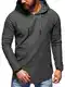 behype. Herren Oversize Kapuzen-Pullover Biker Hoodie Sweatshirt 40-4712 Dunkelgrau M