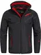 Indicode Herren Brandon Softshelljacke Softshelljacke m. Abnehmbarer Kapuze & Fleece-Futter   Winddichte Funktionsjacke Übergangsjacke Outdoorjacke Herrenjacke Jacke f. Männer Black M