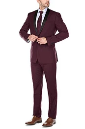 YSMO Herren One Button 2 Stück Smoking Blazer Kleid Anzüge Schal Revers Jacke mit Hosen