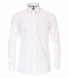 Herren Businesshemd Uni Modern Fit Weiß 45