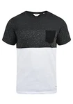 !Solid Kold Herren Rundhalsshirt Kurzarmshirt mit Streifen und Brusttasche Dark Grey Melange