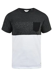 !Solid Kold Herren T-Shirt Kurzarm Shirt Mit Streifen Und Rundhalsausschnitt 100% Baumwolle, Größe:M, Farbe:Dark Grey Melange (8288)