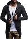 Leif Nelson Herren Sweatjacke mit Kapuze Slim Fit Baumwolle-Anteil Modernes Hoodie-Cardigan Langarm Männer Schwarze Freizeit-Kapuzen-Jacke für Winter Sommer LN8149 Schwarz Medium