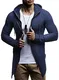 Leif Nelson Herren Sweatjacke mit Kapuze Slim Fit Baumwolle-Anteil Modernes Hoodie-Cardigan Langarm Männer Schwarze Freizeit-Kapuzen-Jacke für Winter Sommer LN8149 Blau Medium