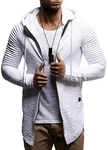 Leif Nelson Herren Sweatjacke mit Kapuze Slim Fit Hoodie-Cardigan LN8149 Grau/Schwarz (LN8149)