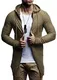 Leif Nelson Herren Sweatjacke mit Kapuze Slim Fit Baumwolle-Anteil Modernes Hoodie-Cardigan Langarm Männer Schwarze Freizeit-Kapuzen-Jacke für Winter Sommer LN8149 Khaki Medium