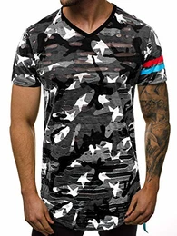 Herren T-Shirt T Shirt Tshirt Kurzarm Kurzarmshirt Tee Top Sport Sportswear Rundhals U-Neck Rundhalsausschnitt Aufdruck Motiv Print 1127 BLAU M