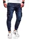 Rello & Reese Herren Biker Jogger-Jeans Hose RJ-3207 (Dunkelblau, W32/L32)