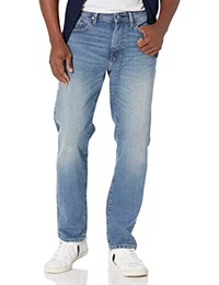 Herren Stretchjeans, athletische Passform, Helle Waschung, 32W / 32L