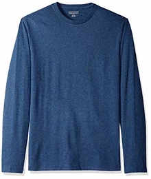 Herren Langärmeliges T-Shirt, Schmale Passform, Blau Heide, M