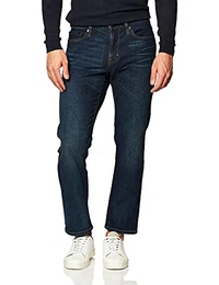 Herren Stretchjeans, Gerade Geschnitten, Dunkle Waschung, 32W / 32L