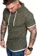 Amaci&Sons Oversize Vintage Herren 2in1 Kurzarm Hoodie Kapuzen Shirt 4047 Khaki M