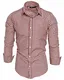 Amaci&Sons Herren Kariertes Slim-Fit Trachtenhemd Bügelleicht Oktoberfest Karo Hemd 5006 Bordeaux M