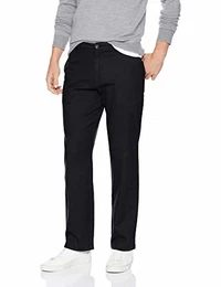 , Herren-Khaki-Stretchhose, Relaxed-Fit, Black, W32 x L32