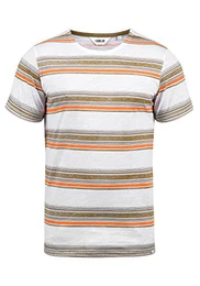 !Solid Sid Herren T-Shirt Kurzarm Shirt Streifenshirt Mit Streifen Und Rundhalsausschnitt 100% Baumwolle, Größe:M, Farbe:Ermine (5944)