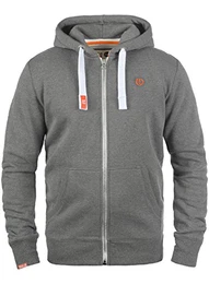 !Solid BennZip Herren Sweatjacke Kapuzenjacke Hoodie Mit Kapuze Reißverschluss Und Fleece-Innenseite, Größe:XL, Farbe:Climb Ivy Melange (8785)