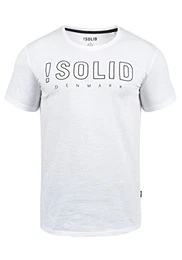 !Solid Solido Herren T-Shirt Kurzarm Shirt Mit Print Und Rundhalsausschnitt, Größe:L, Farbe:White (0001)