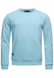 Herren Crewneck Sweatshirt Pullover Premium Basic,Blau-ii,M