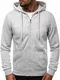 OZONEE Herren Kapuzenpullover Sweatjacke Sweatshirt Farbvarianten Kapuzenjacke Kapuzenpulli mit Reißverschluss Langarm Hoodie Sport Style Casual Fitness Training Basic 02B GRAU M