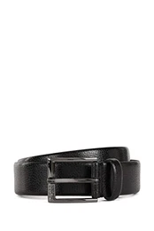 Herren Elloy Sz35 Gürtel aus geprägtem italienischem Leder mit Dornschließe Schwarz 85