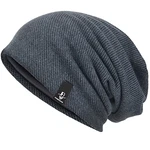 VECRY Herren Mütze Strickmützen Slouch Beanie Cap Grau (305)