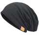 VECRY Herren Baumwolle Mütze Strickmützen Slouch Beanie Schädel Cap Winter Sommer Hüte, M, 011s-Schwarz